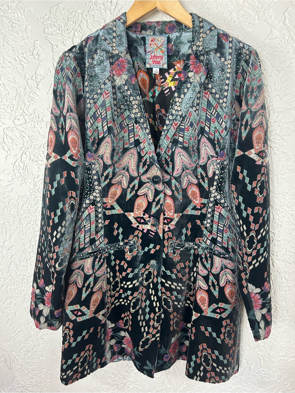 JOHNNY WAS Marami Velvet Silk Blazer Size S